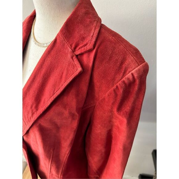 Alfani red/orange suede leather jacket size L - Picture 2 of 5